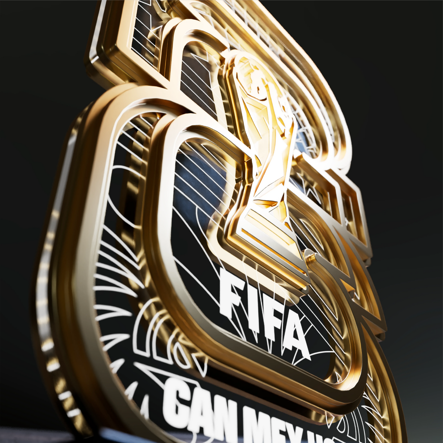 FIFA 2026 host countries LED lamp – angle view
