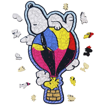 Officially licensed Snoopy Balloon Ride wooden jigsaw puzzle