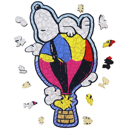 Officially licensed Snoopy Balloon Ride wooden jigsaw puzzle