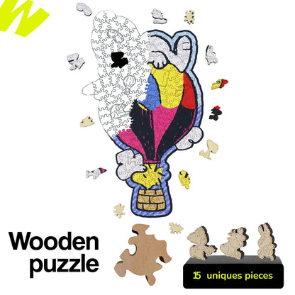 Licensed Peanuts wooden jigsaw puzzle – Balloon Ride