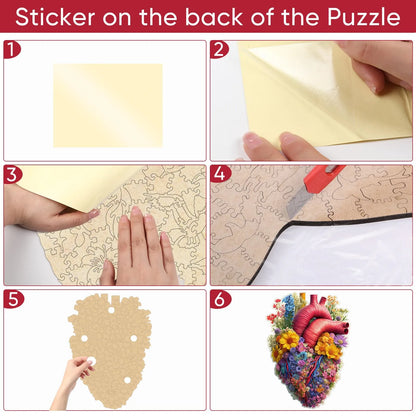 Wooden jigsaw puzzle gift – romantic heart design