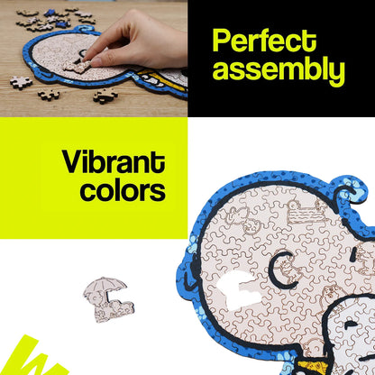 Snoopy Better Together wooden puzzle with laser-cut wood pieces