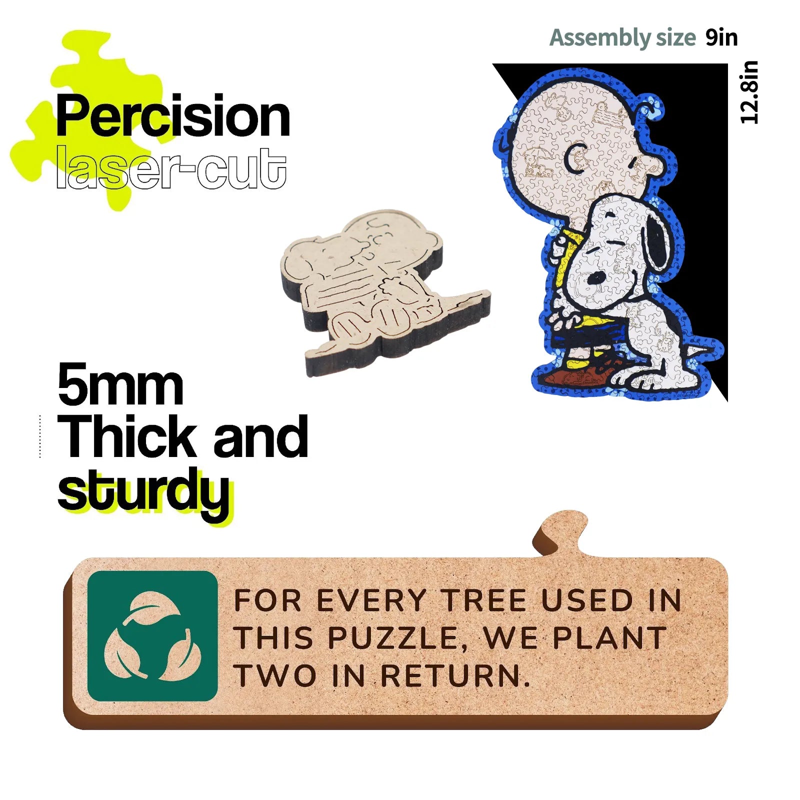 Wooden jigsaw puzzle gift – Snoopy Better Together design