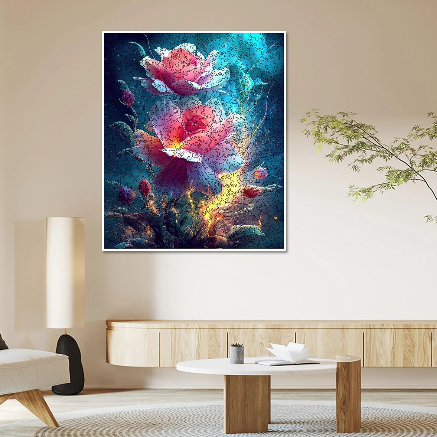 Floral wooden jigsaw puzzle – blooming tulips design by WoodAha