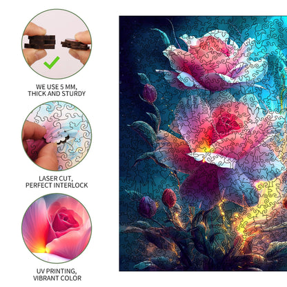 Wooden jigsaw puzzle gift – blooming tulips floral design