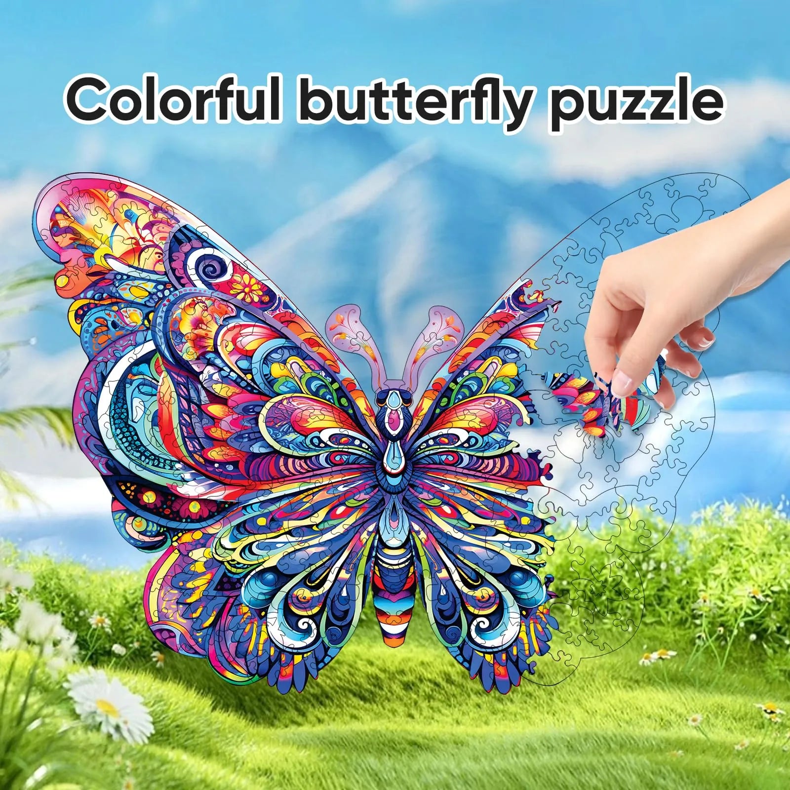 Wooden jigsaw puzzle gift – butterfly nature design