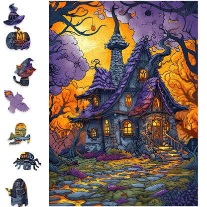 Castle wooden jigsaw puzzle for adults with unique shaped pieces