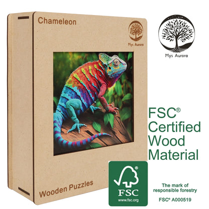 Chameleon design wooden jigsaw puzzle for adults
