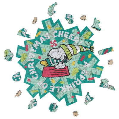 Officially licensed Snoopy Christmas Cheer wooden jigsaw puzzle