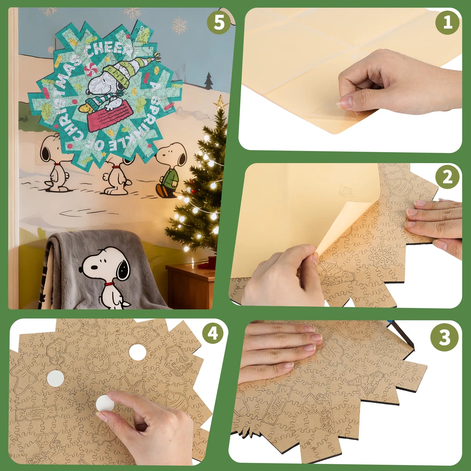 Snoopy Christmas Cheer wooden jigsaw puzzle – officially licensed product