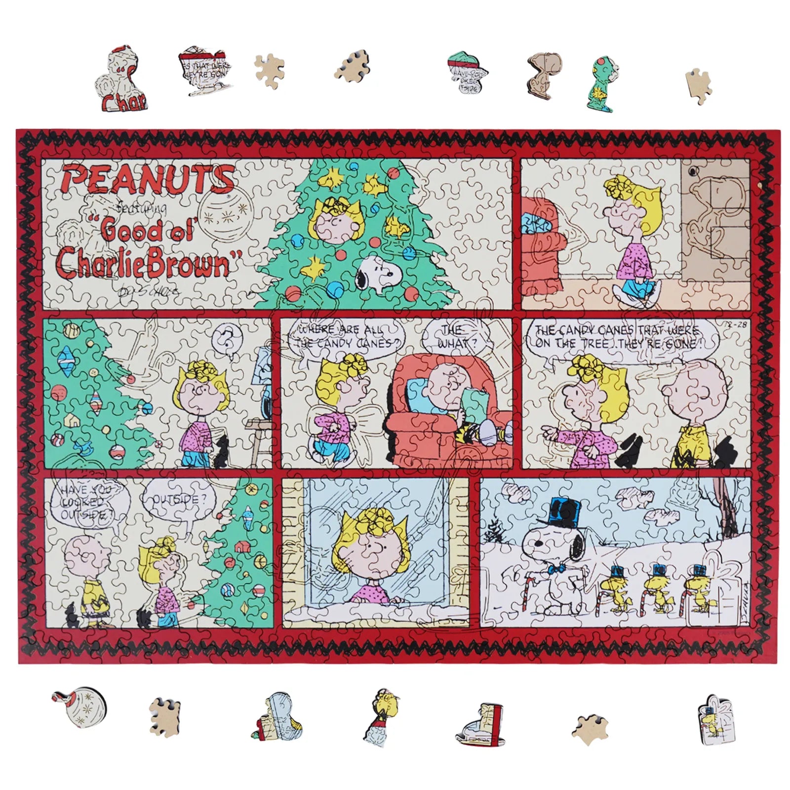 Officially licensed Snoopy Christmas Comic wooden jigsaw puzzle