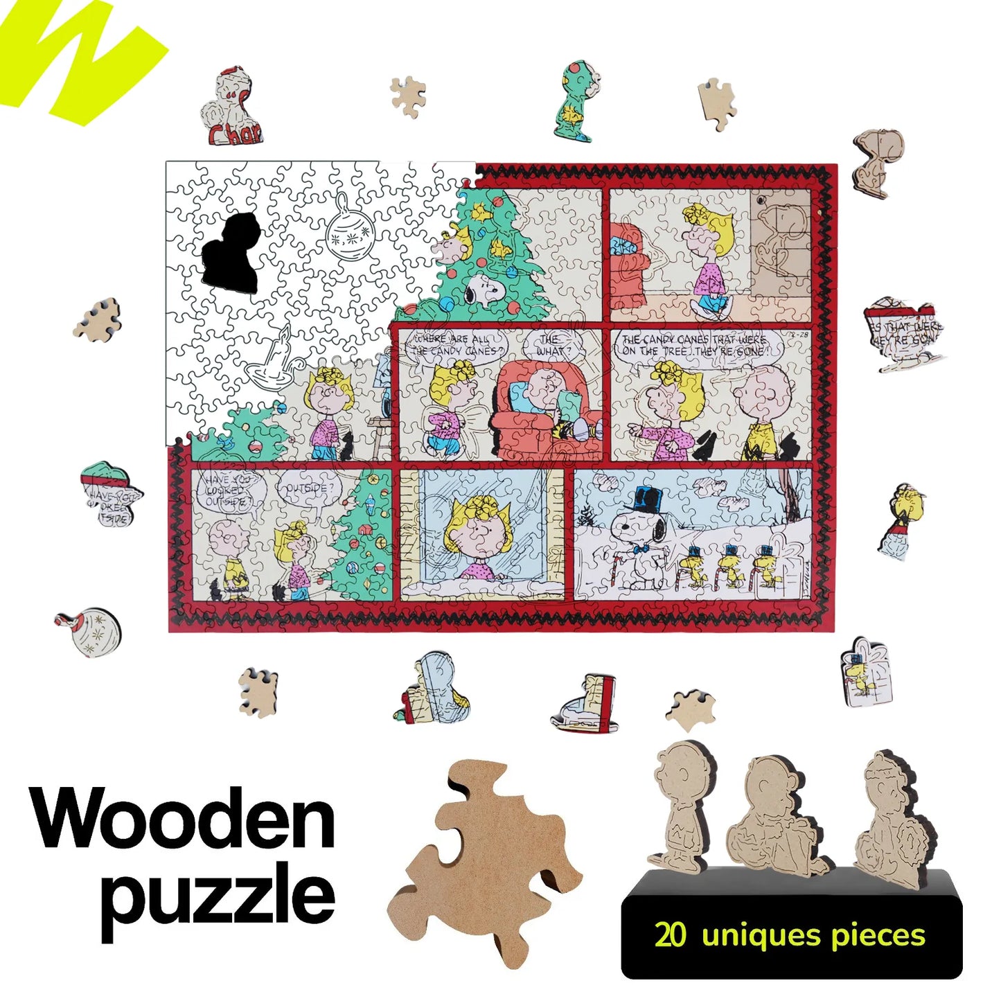 Licensed Peanuts wooden jigsaw puzzle – Christmas Comic