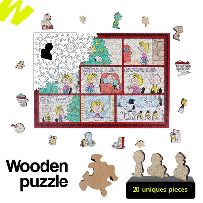 Licensed Peanuts wooden jigsaw puzzle – Christmas Comic