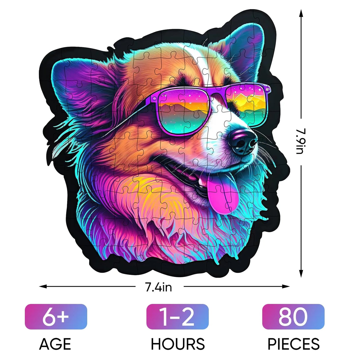 Wooden jigsaw puzzle gift – corgi dog design