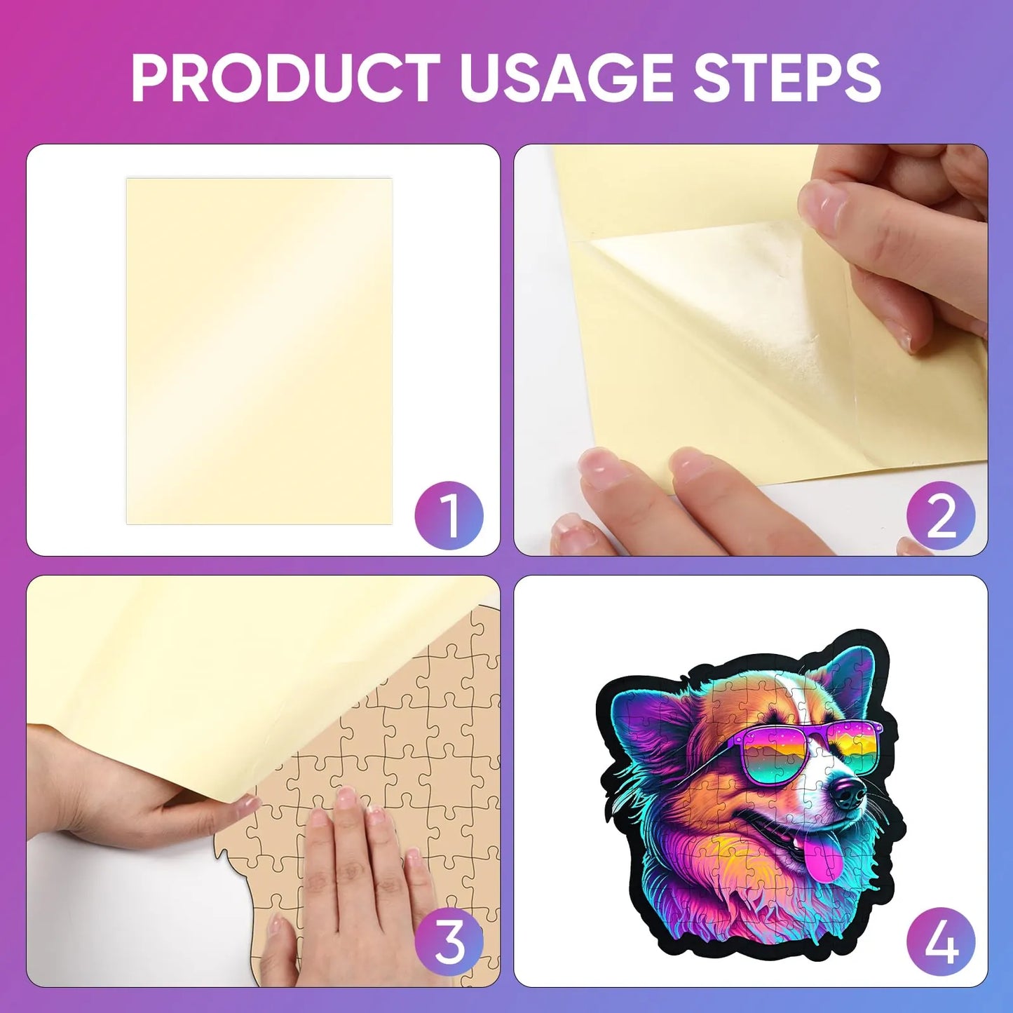 Cool corgi design wooden jigsaw puzzle for adults