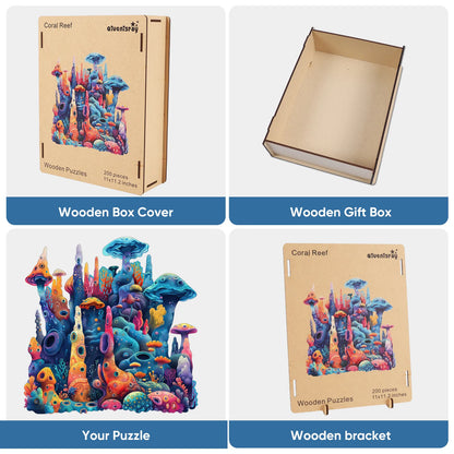 Wooden jigsaw puzzle gift – coral reef design