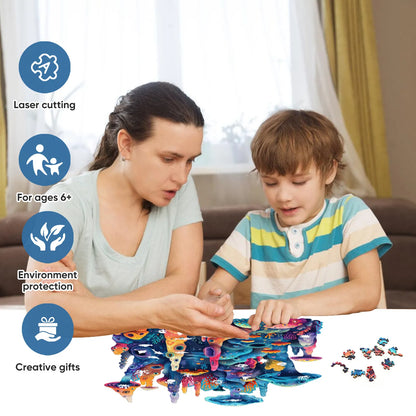 Coral wood puzzle for adults – 200 and 500 piece options