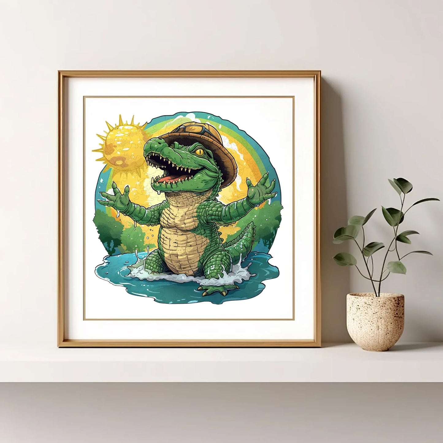 Reptile wooden jigsaw puzzle – crocodile design by WoodAha