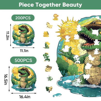 Wooden jigsaw puzzle gift – crocodile wildlife design