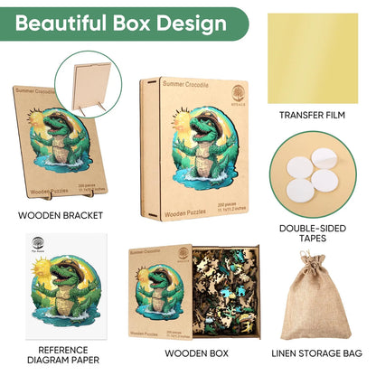 Crocodile design wooden jigsaw puzzle for adults