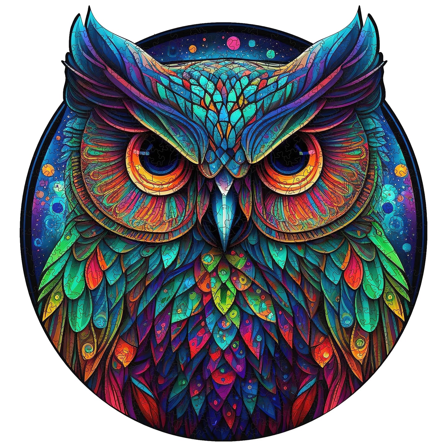 Cute owl wooden jigsaw puzzle for adults and kids with unique shaped pieces