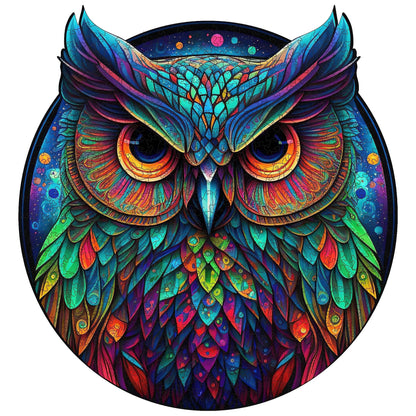 Cute owl wooden jigsaw puzzle for adults and kids with unique shaped pieces