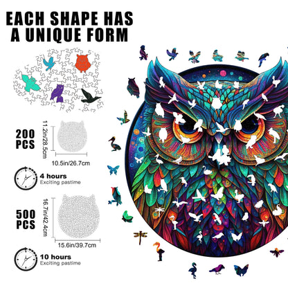 Wooden jigsaw puzzle gift – cute owl design