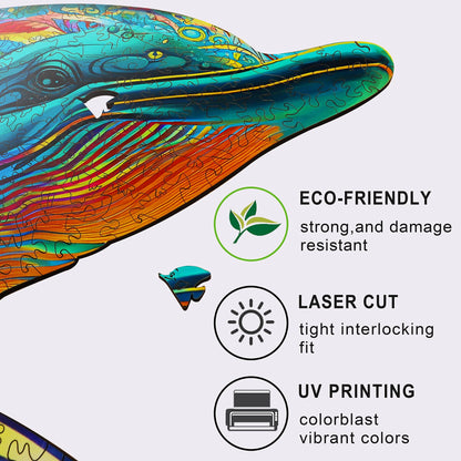 Dolphin wood puzzle for adults – 200 and 500 piece options