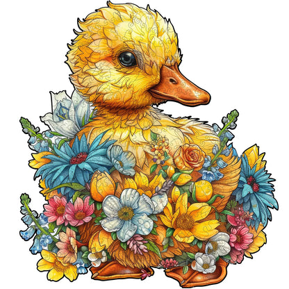 Duck wooden jigsaw puzzle for adults and kids with unique shaped pieces