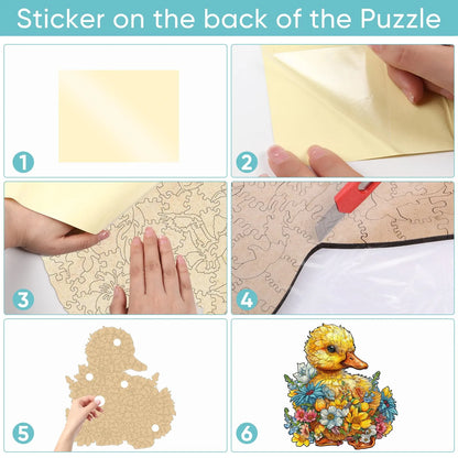 Duck wooden puzzle with laser-cut wood pieces