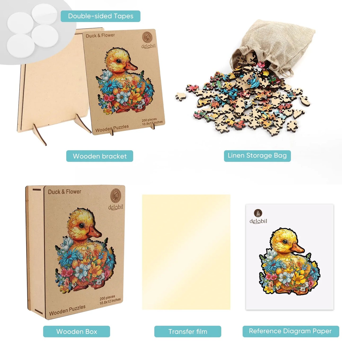 Duck design wooden jigsaw puzzle for adults and kids