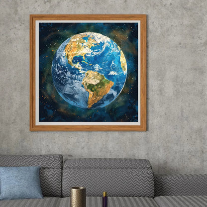 Planet themed wooden jigsaw puzzle – Space Earth design by WoodAha