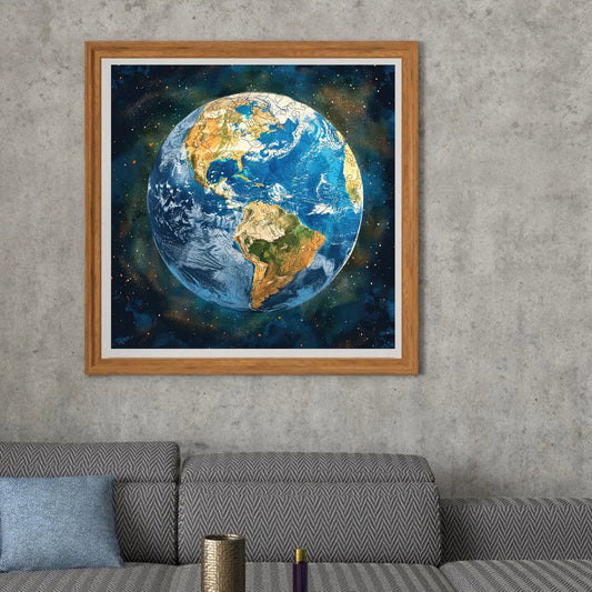 Planet themed wooden jigsaw puzzle – Space Earth design by WoodAha