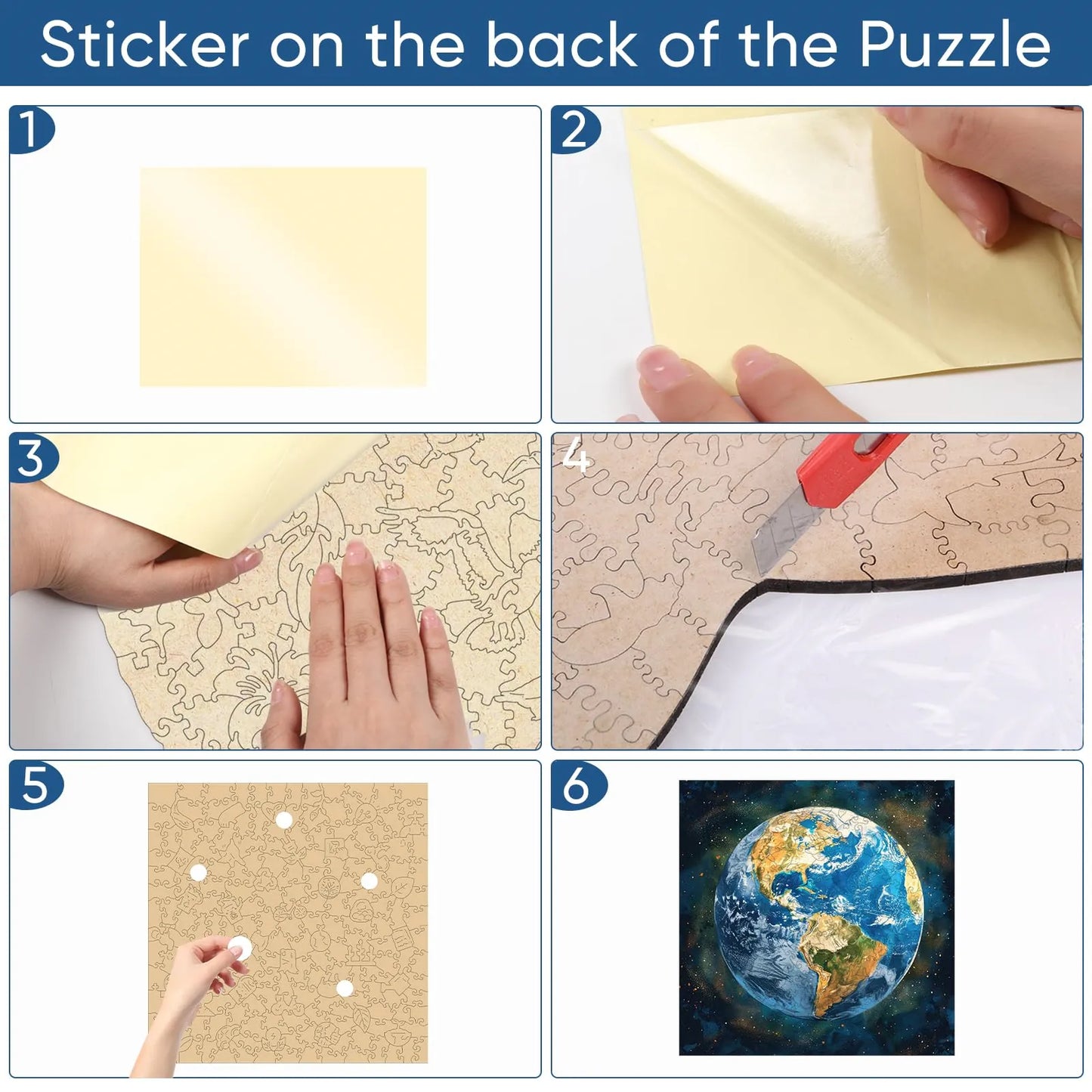 Space Earth design wooden jigsaw puzzle for adults