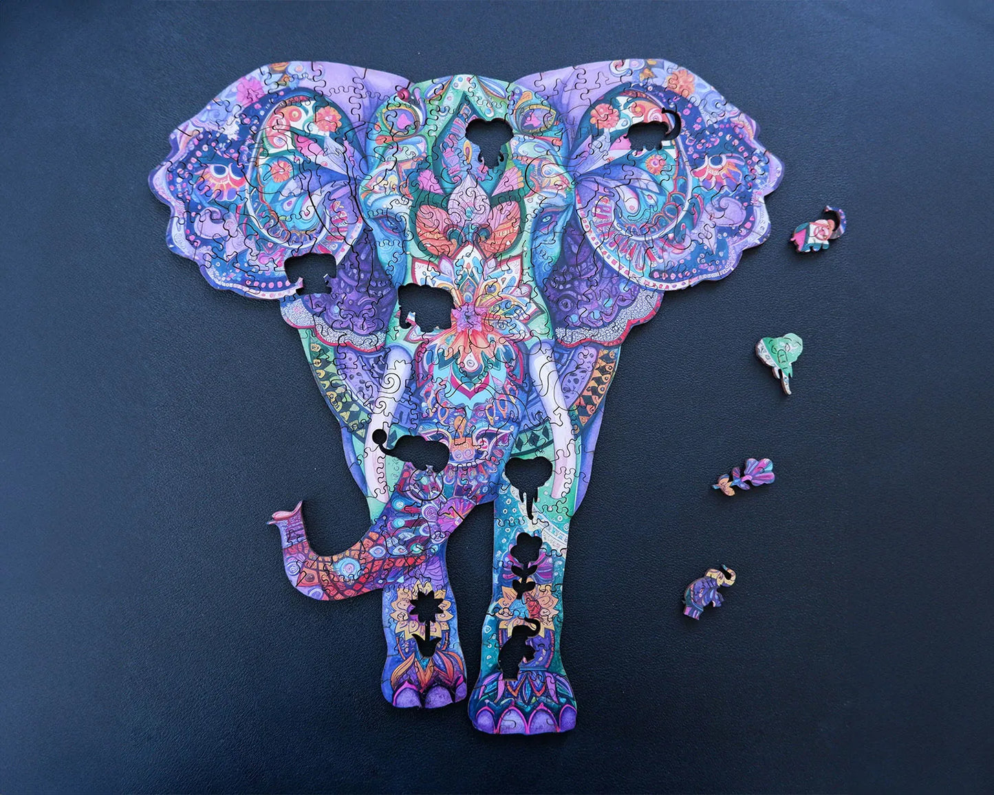 Wooden jigsaw puzzle gift – elephant safari design