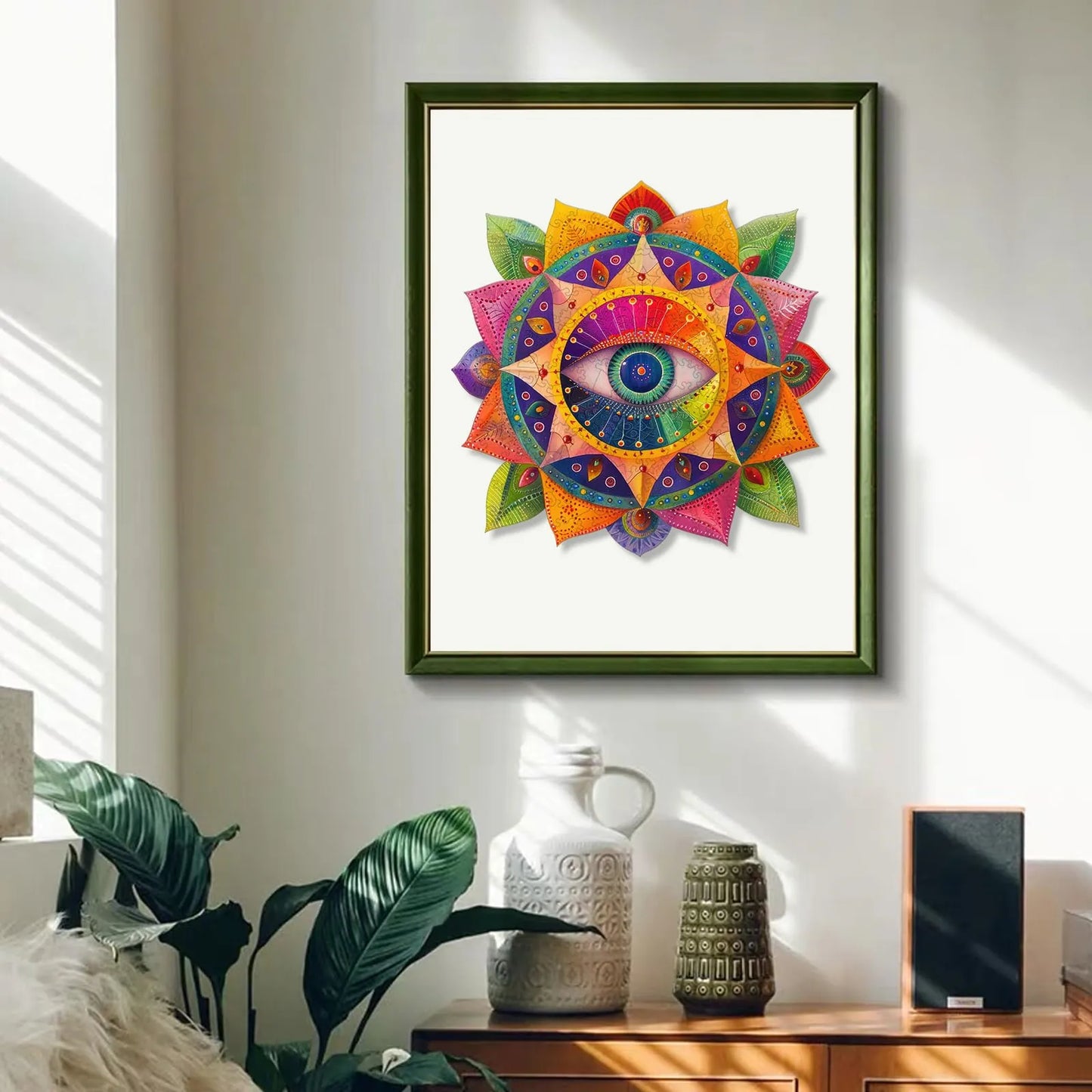 Mystical wooden jigsaw puzzle – Evil Eye design by WoodAha