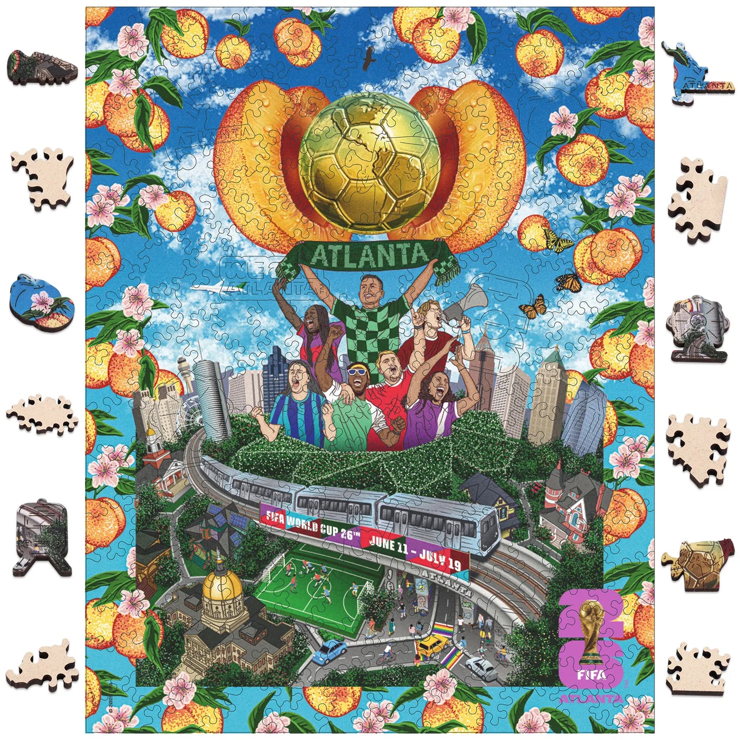 FIFA World Cup 2026 Atlanta poster wooden jigsaw puzzle – officially licensed
