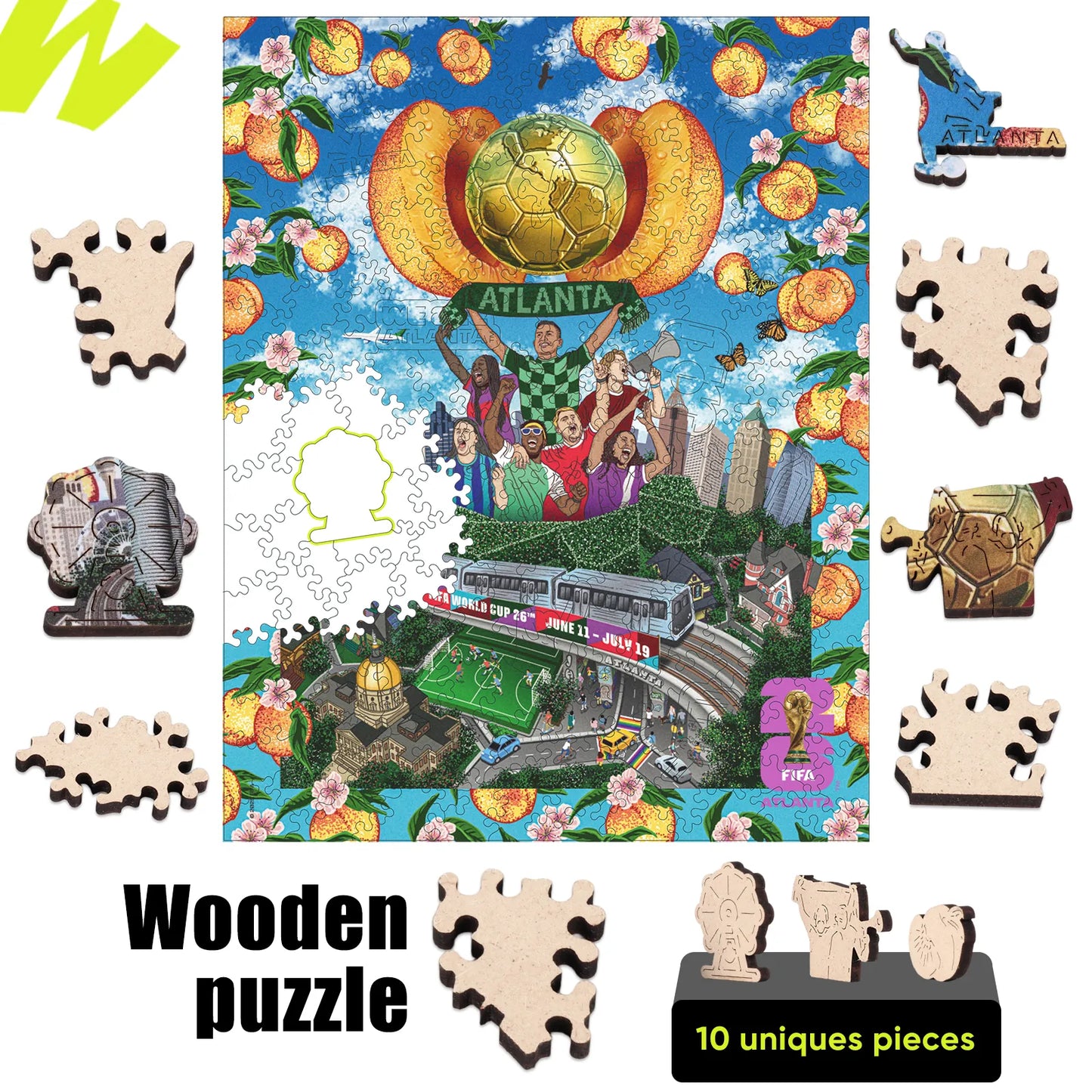 Officially licensed World Cup 2026 Atlanta city poster puzzle