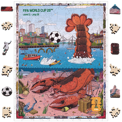 FIFA World Cup 2026 Boston poster wooden jigsaw puzzle – officially licensed