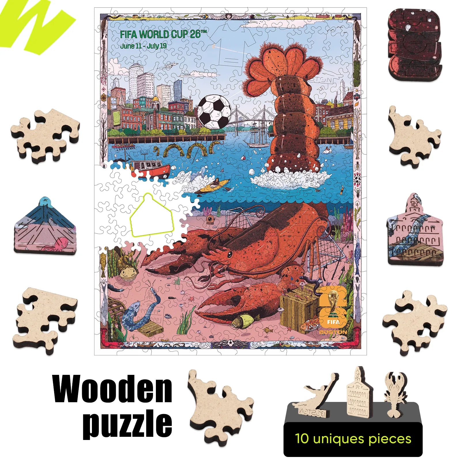 Officially licensed World Cup 2026 Boston city poster puzzle