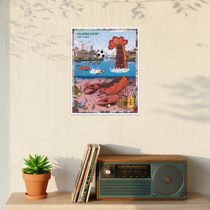 World Cup 2026 wooden puzzle – Boston host city poster design