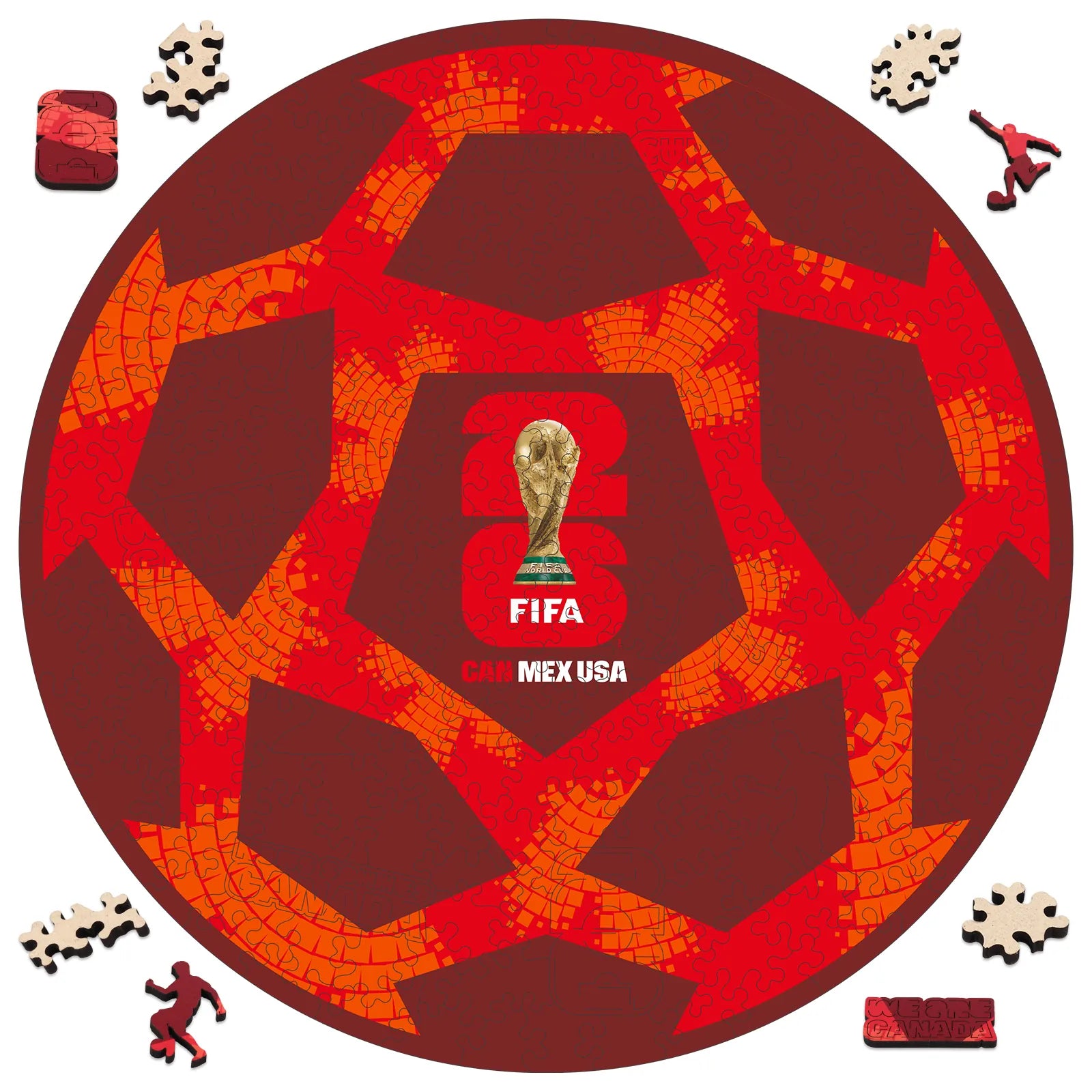 FIFA World Cup 2026 Canada ball wooden jigsaw puzzle – officially licensed