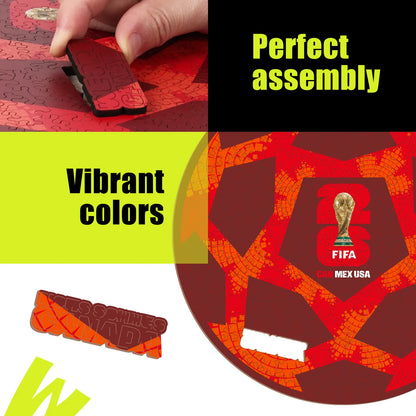 FIFA World Cup 2026 Canada ball wooden puzzle with laser-cut pieces