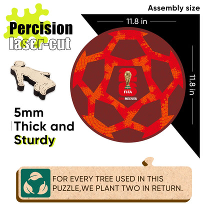 Wooden jigsaw puzzle gift – FIFA World Cup 2026 Canada ball