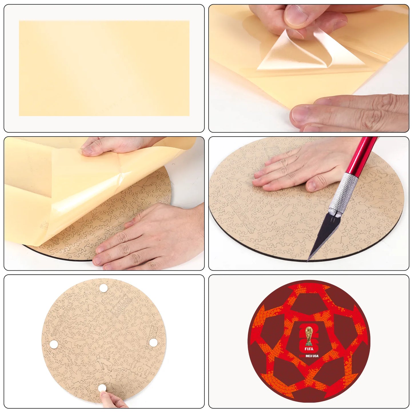 World Cup 2026 Canada ball wooden jigsaw puzzle – soccer fan gift