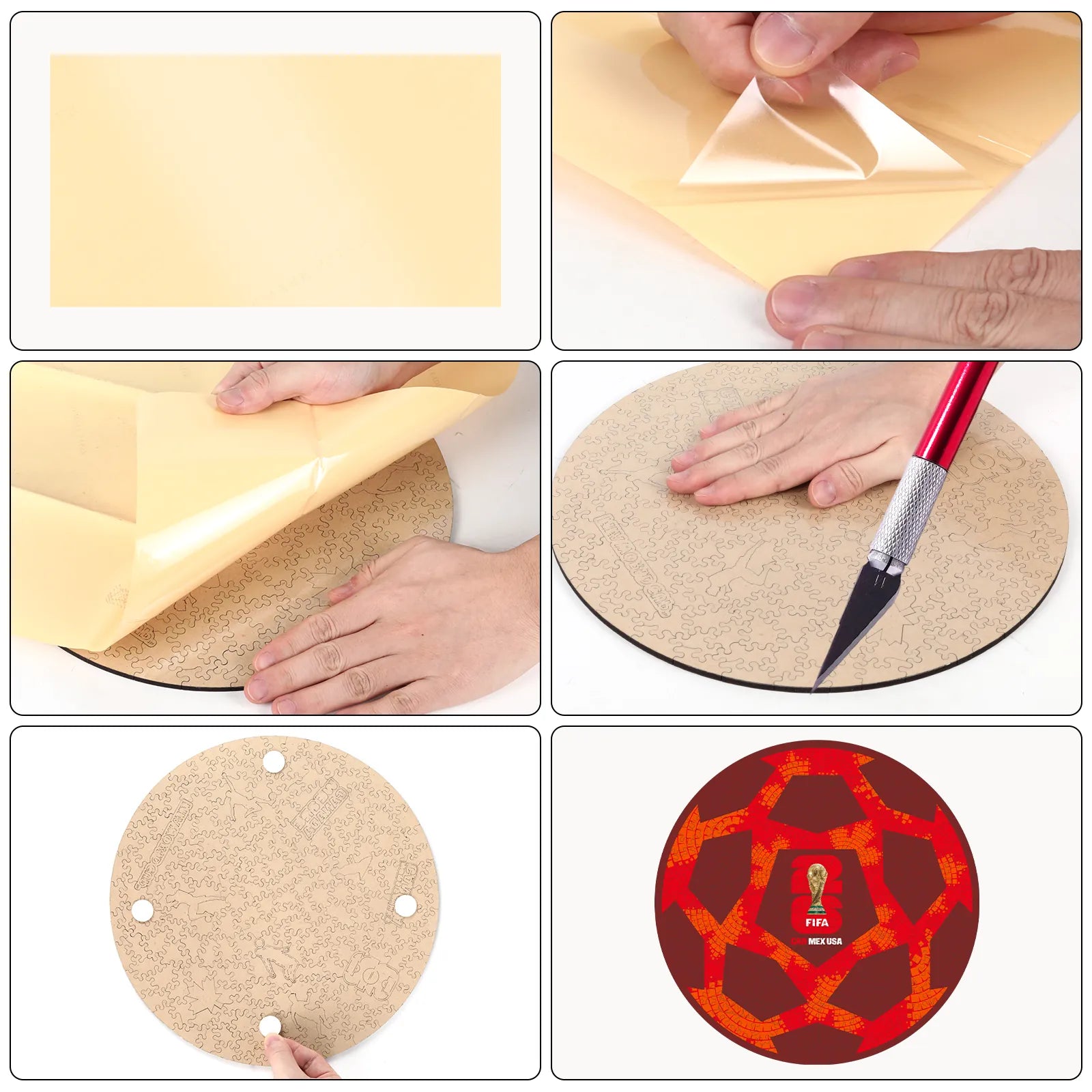 World Cup 2026 Canada ball wooden jigsaw puzzle – soccer fan gift