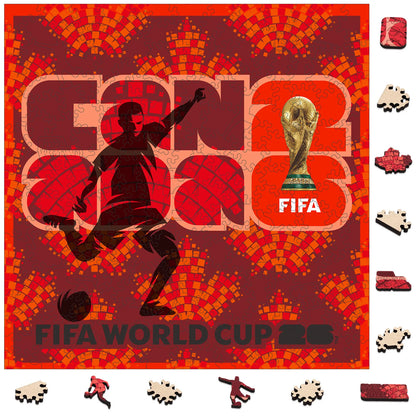 FIFA World Cup 2026 Canada host country poster wooden jigsaw puzzle – officially licensed