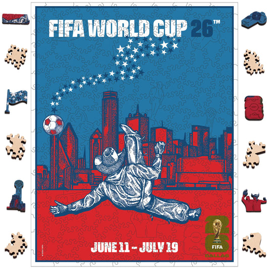FIFA World Cup 2026 Dallas poster wooden jigsaw puzzle – officially licensed