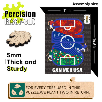 Wooden jigsaw puzzle gift – FIFA World Cup 2026 host countries