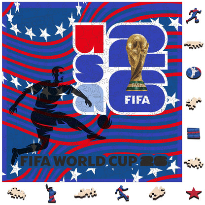 FIFA World Cup 2026 USA host poster wooden jigsaw puzzle – officially licensed